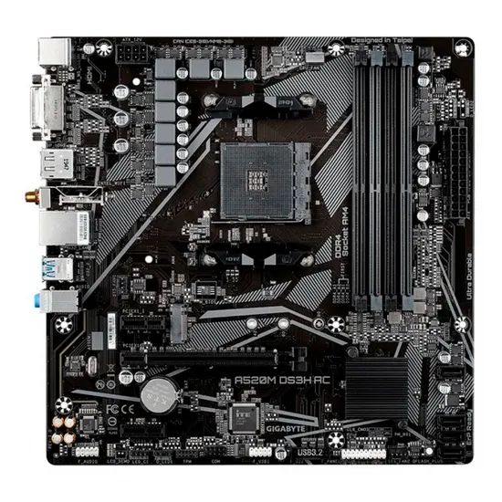 Placa-mãe Gigabyte A520M DS3H Ac DDR4/Wifi/HDMI/DP para AM4