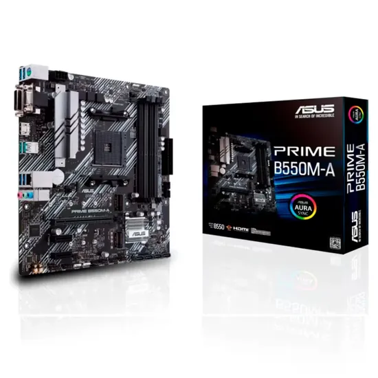 Placa-mãe Asus Prime B550-A Socket AM4 Chipset AMD B550 DDR4 Micro ATX