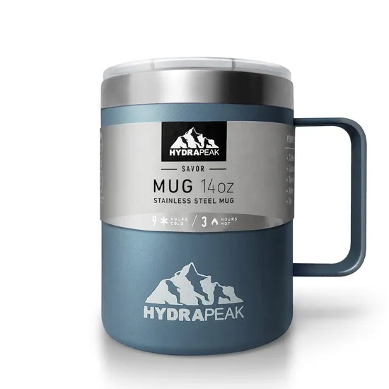Garrafa Térmica Inox Hidrapeak Frio/Quente Azul Floresta 400ML