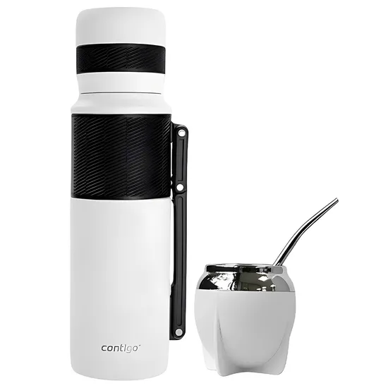 Kit Térmico Contigo - Branco 1.18L + Cuia + Bomba