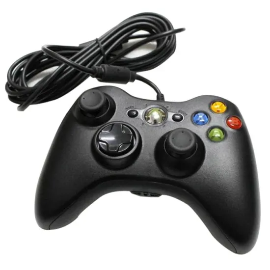 Controle Xbox 360 com Fio Preto