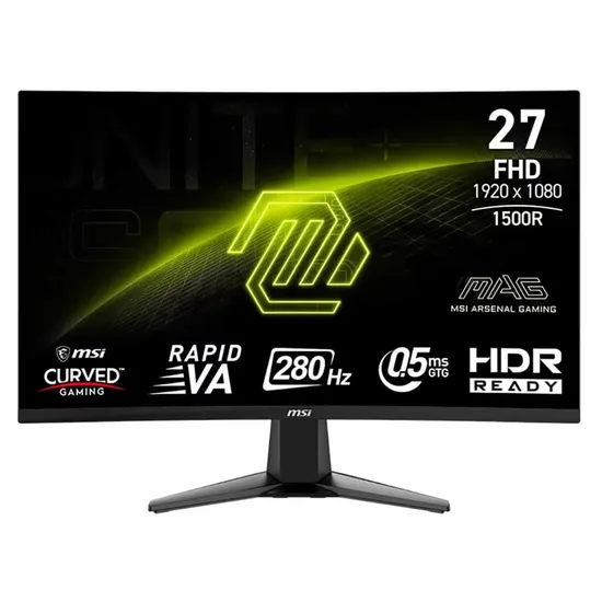 Monitor Gamer MSI Mag 276CXF 27" Full HD Curvo 280Hz HDMI DP - Preto