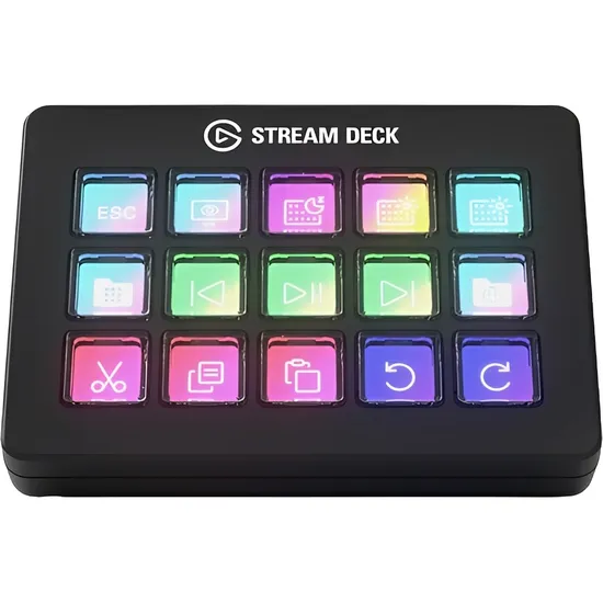 Painel de Controle Elgato Stream Deck Scissor MK.2 com 15 Teclas - Preto (10GBL9901)