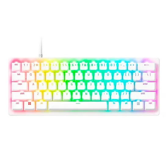 Teclado Gamer Mecânico Razer V3 Pro Mini, RGB 60% USB-C, Switch Óptico Analógico, Inglês, Branco
