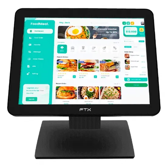Monitor Touchscreen Capacitivo FTX MT17V1 17" Sxga (1280 X 1024), 5MS, 1XHDMI, 1XVGA (D-Sub), 1XUSB, 1X Jack 3.5MM, Preto