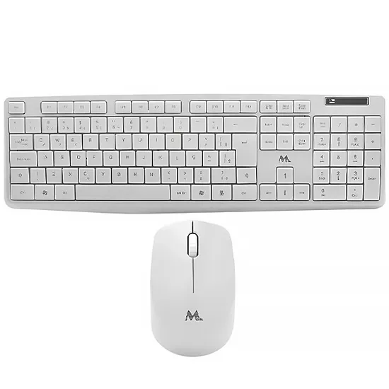 Kit Teclado Sem Fio Mtek KM-5239W-PT Português + Mouse 1.200 Dpi - Branco