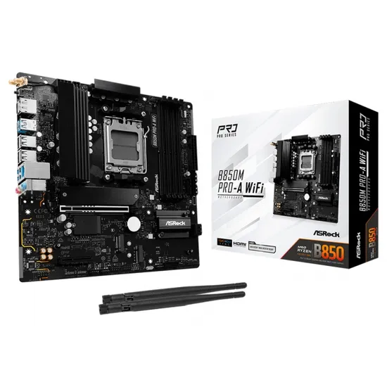 Placa-mãe AM5 Asrock B850M Pro-A Wifi DDR5/HDMI/DP/USB3
