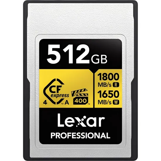 Cartão de Memória Cfexpress Lexar Professional Gold Series Tipo A 1800-1650 MB/s 512 GB (LCAEXG4512G-Rneng)