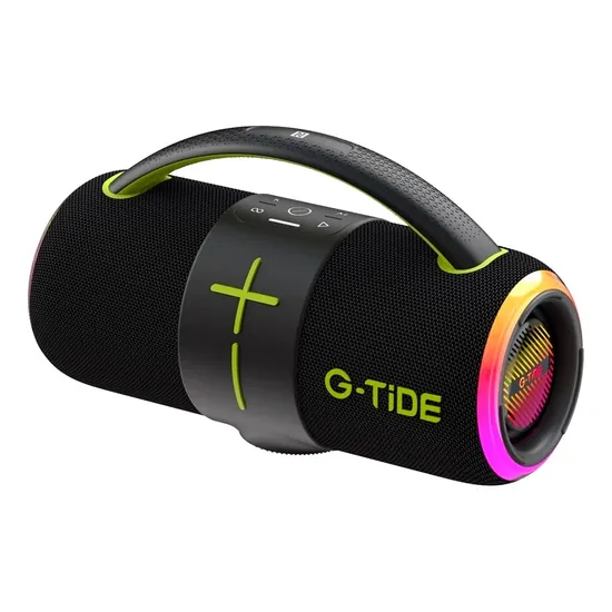 Caixa de Som G-Tide SH80 - 50W - Bluetooth - NFC - À Prova D'Água - Preto e Verde