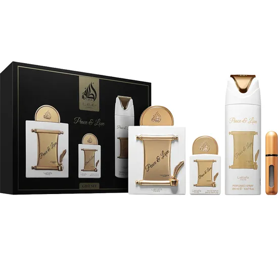 Kit Presente Lattafa Pride Peace & Love - 3 Em 1 - Eau de Parfum - Unissex - 100ML