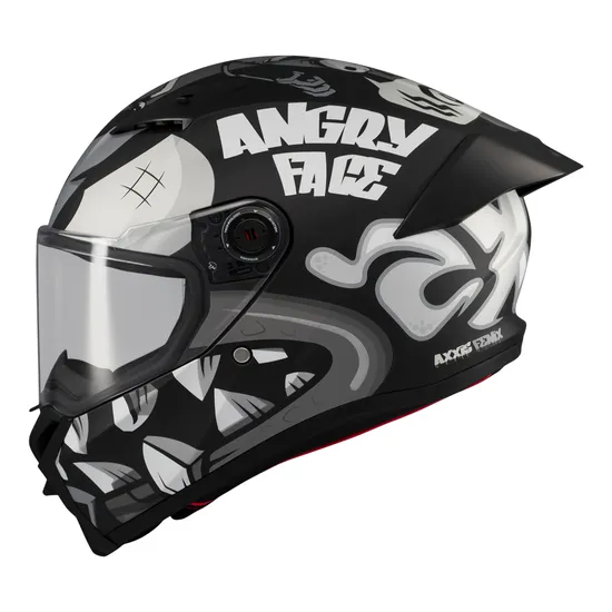 Capacete Axxis Fenix Angry Face B2 - Fechado - Tamanho L - Fosco