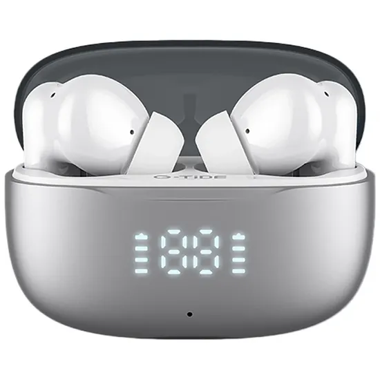 Fone de Ouvido Sem Fio G-Tide Colorbeats com Cancelamento de Ruído Ativo/Ambiente - Branco/Prata