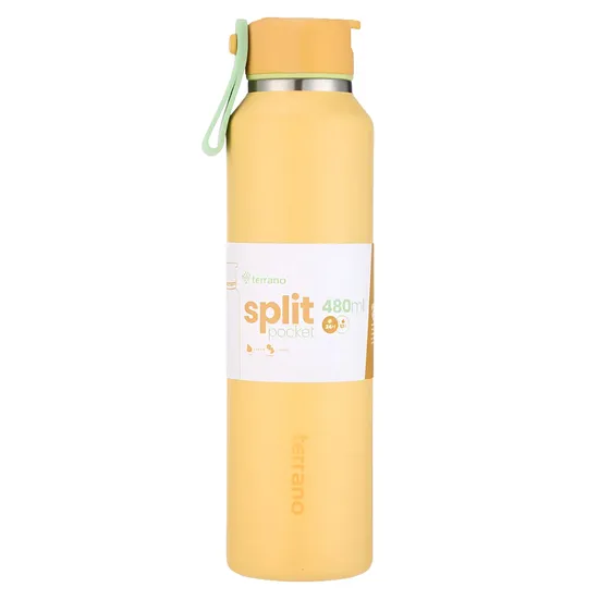 Garrafa Térmica Terrano Split Pocket - 480ml - Mostarda