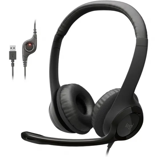 Fone de ouvido Logitech com Microfone H390 USB-C 981-001575