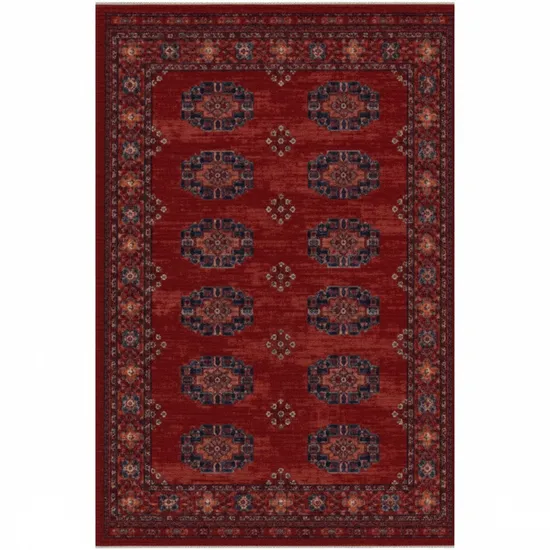 Tapete Turco Turquesa Bokhara 2,00 X 3,00 M Vermelho