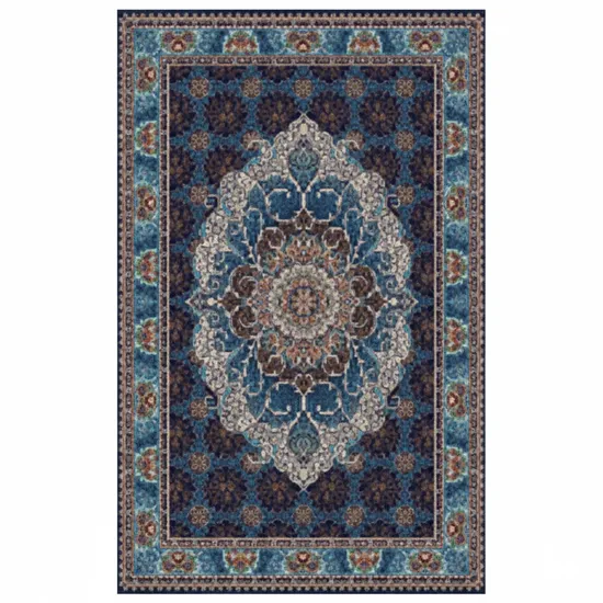 Tapete Turco Turquesa Tipo Persa 80 X 200 CM Azul