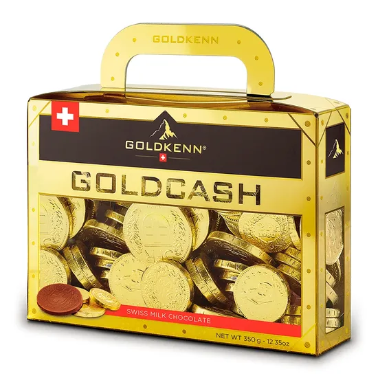 Barra de Chocolate Swiss Dream Gold Money 88 Unidades Pacote 350G