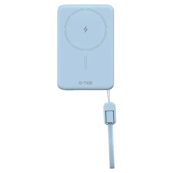Carregador Portátil G-Tide Slim 01 - 5000mAh - USB-C/USB-C - Sem Fio - Azul