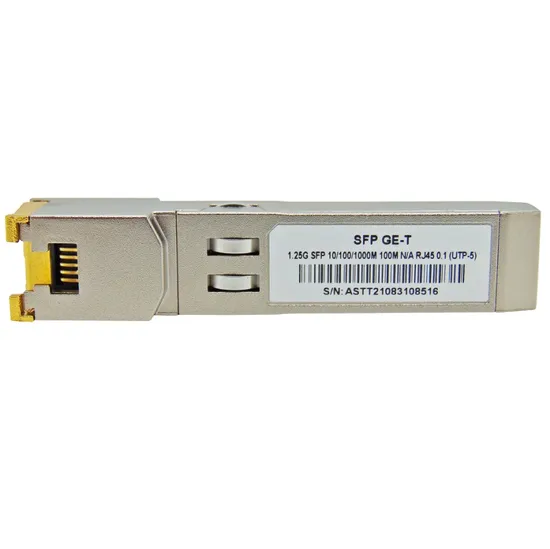 Módulo SFP F. M 1.25G 100M Ge-T RJ45 10/100/1000M Cobre 0,1 (UTP-5)