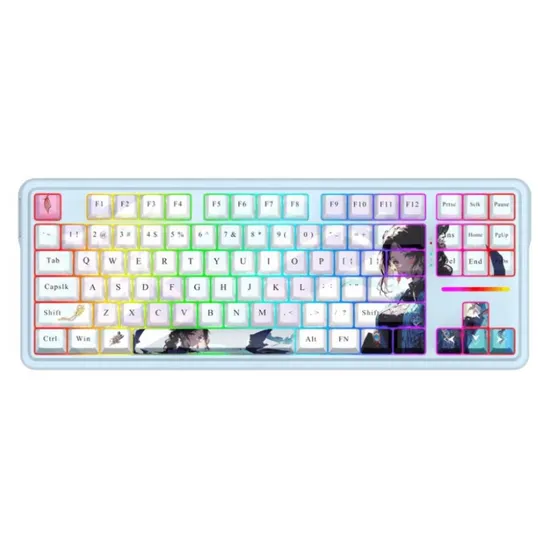 Teclado Gamer Redragon K728AK RGB Pro Antonium Sem Fio - Anime