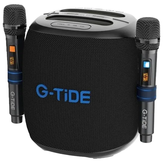 Caixa de Som G-Tide Thunderbass - 100W - Bluetooth - com 2 Microfones - NFC - À Prova D'Água - Preto