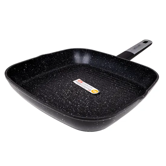 Grelha Quadrada Frigideira Ucc Life 28 CM Revestimento de Granito Preto