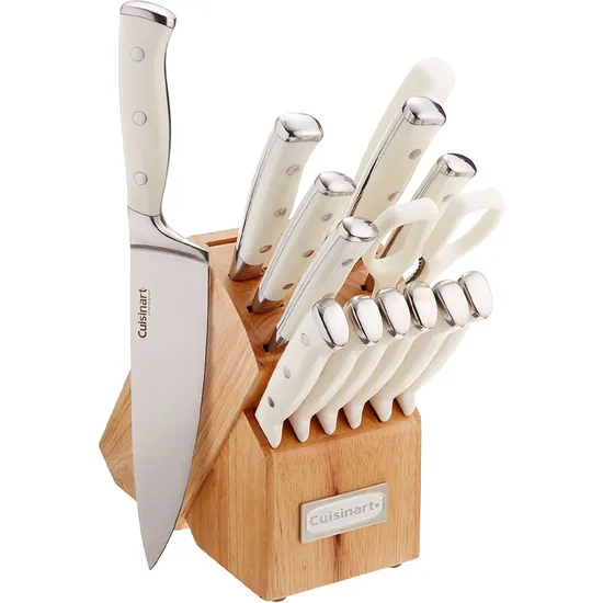 Jogo de facas com bloco giratório Cuisinart C77WTR-15P Branco - 15 peças