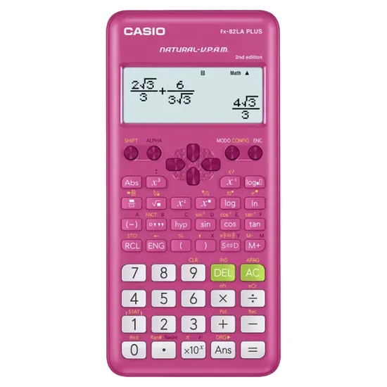 Calculadora Científica Casio FX-82LA Plus 2ª Edição 12 Dígitos - Rosa