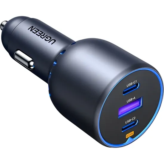 Carregador de Carro Ugreen EC703 USB-C / USB-A 75 W - Preto