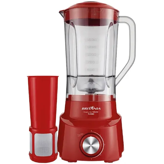 Liquidificador Britânia Diamante 800 1.050 Watts 2.6 Litros 4 Velocidades + Pulsar 220V ~ 50/60 Hz - Vermelho