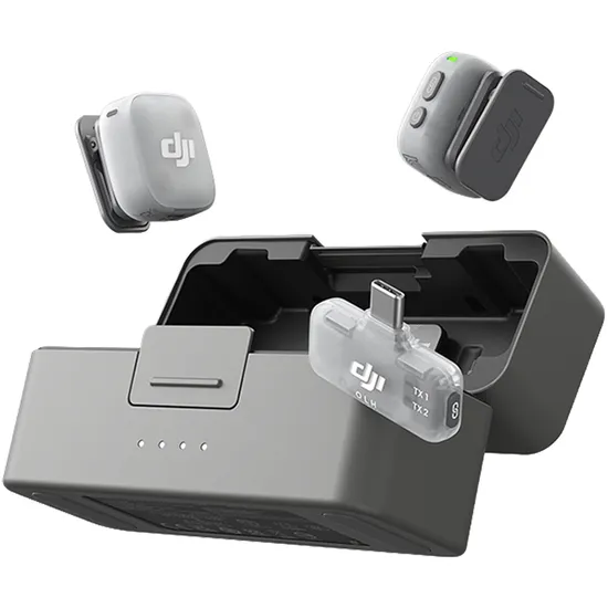 Microfone Mini Dji Mic 2 (2 Transmissores + 1 Receptor Móvel + Estojo de Carregamento)