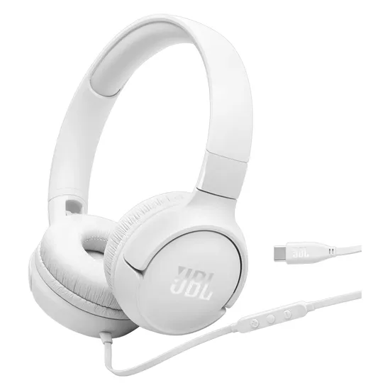 Fone de Ouvido JBL Tune 520C com Fio USB-C - Branco