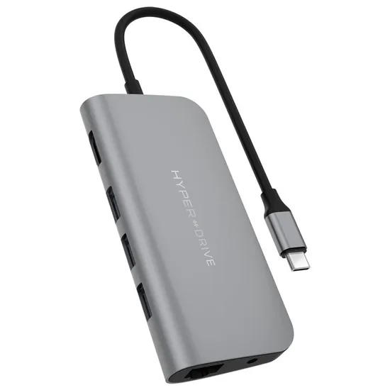 Hub Hyperdrive Power 9 em 1 USB-C Cinza Espacial - HD30F-Cinza