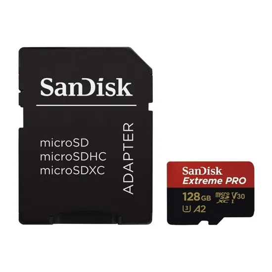 Cartão Micro SD 128GB Sandisk Ext.V30 200MB/s 90MB SDSQXCD-128G-GN6MA
