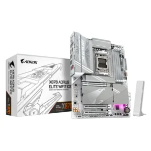 Placa-Mãe Gigabyte X870 Aorus Elite Wifi 7 Ice DDR5 Socket AM5 Chipset AMD X870 ATX