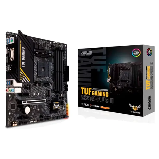 Placa-mãe Asus Tuf Gaming A520M-Plus II DDR4 Socket AM4 Chipset A520 Micro ATX