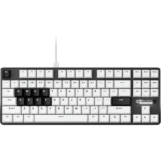 Teclado Gamer Mecânico Pulsar PCMK 3 He TKL 80% RGB 8K USB Gateron Switch - Branco