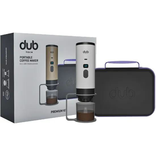 Cafeteira Portátil Dub DBCM Premium Kit 3 En 1 USB-C - Light White