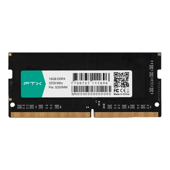 Memória para Notebook FTX, DDR4 16GB (1X16GB), 3200MHZ, So-DIMM, 111696, Preto