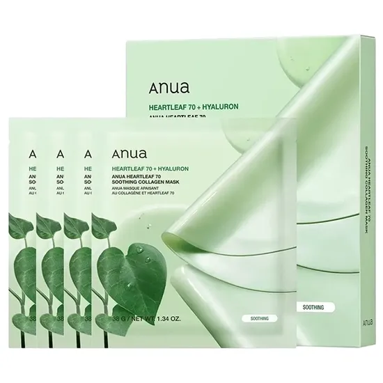 Máscara Facial Anua Heartleaf 70+ Hialurônio - 4 Unidades