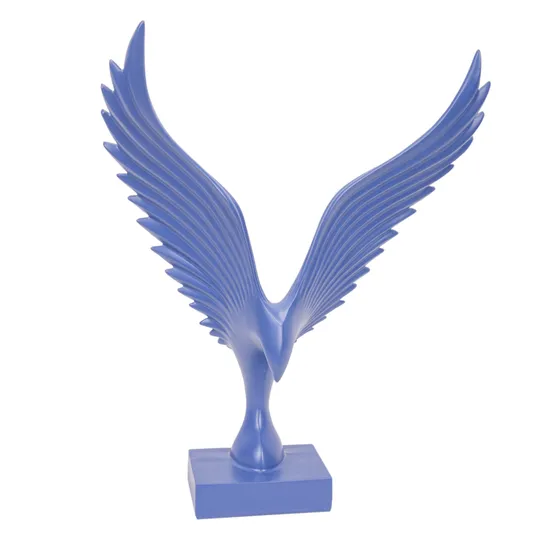 Estátua Decorativa de Pássaro em Resina 46 cm Azul