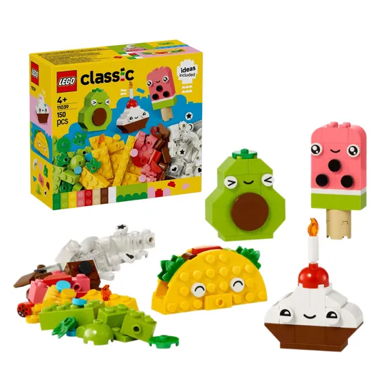 Jogo de Montar Lego Clássico Criativo Amigos da Comida 150 Peças