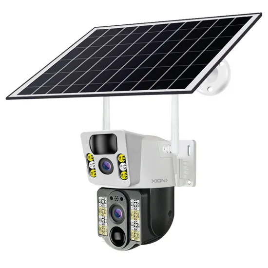 Câmera de Vigilância Dupla IP Xion XI-CCTV82S com Painel Solar 4MP Wifi - Branco/Preto