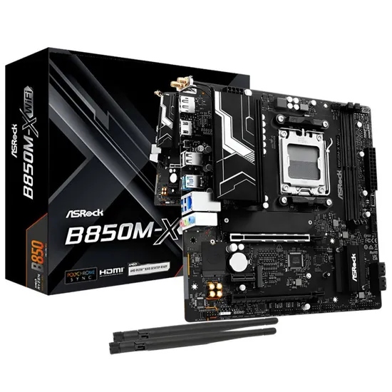 Placa-Mãe AMD AM5 Asrock B850M X Wifi Micro ATX DDR5