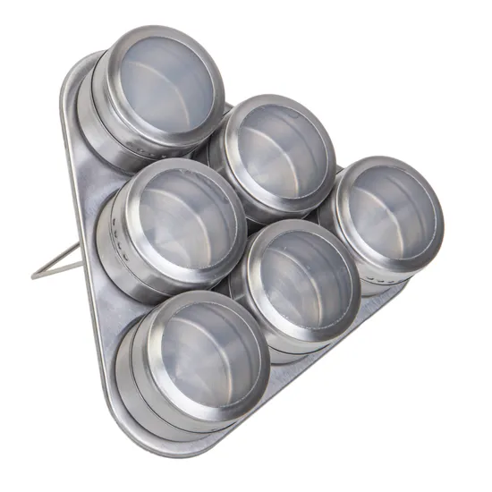Porta Condimentos Magnético de Aço Inoxidável 7 Peças