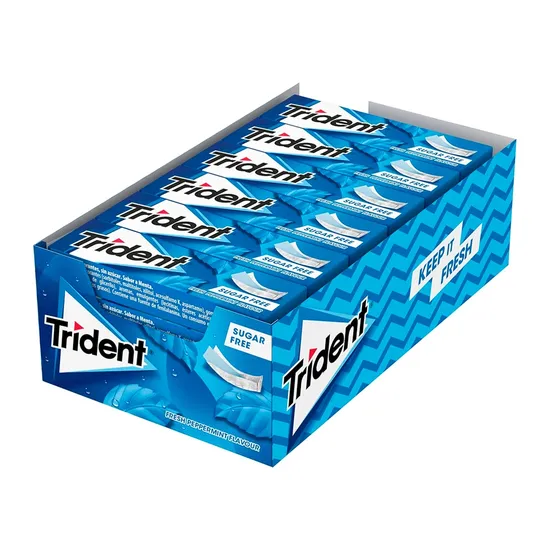 Caixa de Chiclete Trident Americano Hortelã 24X13,5G