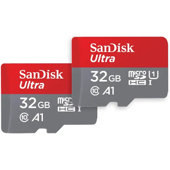 Cartão de Memória Sandisk 32GB Micro SD Ultra Plus 130MBS 2 Unidades