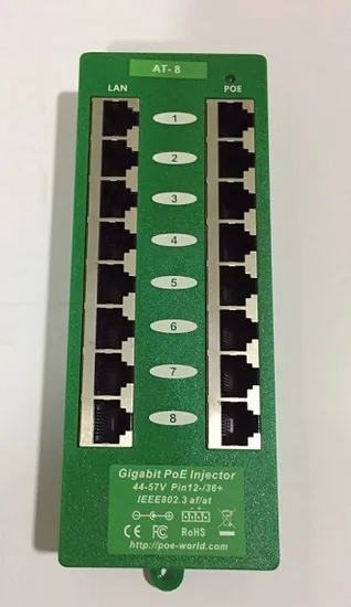 Injetor PoE 8 Portas ZQ Ativo Gigabit (AT-8GIGABIT) GAT-8