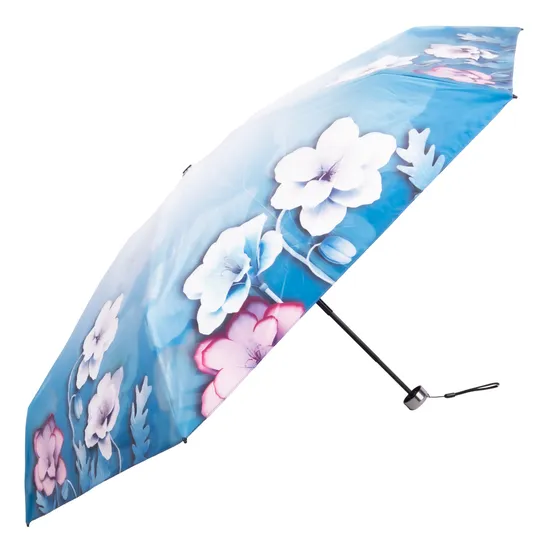 Guarda-Chuva Floral Turquesa 18CM Fechado E 90 CM Circunferência