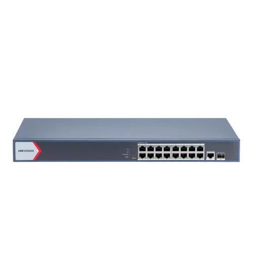 Hub Switch PoE 16 Portas Gigabit RJ45 SFP Hikvision DS-3E1518P-Ei